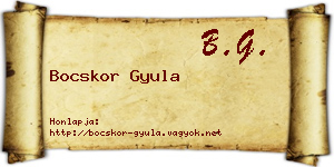 Bocskor Gyula névjegykártya